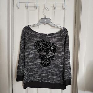 Long Sleeve Skull Sweater Pullover From FancyQube Size XS